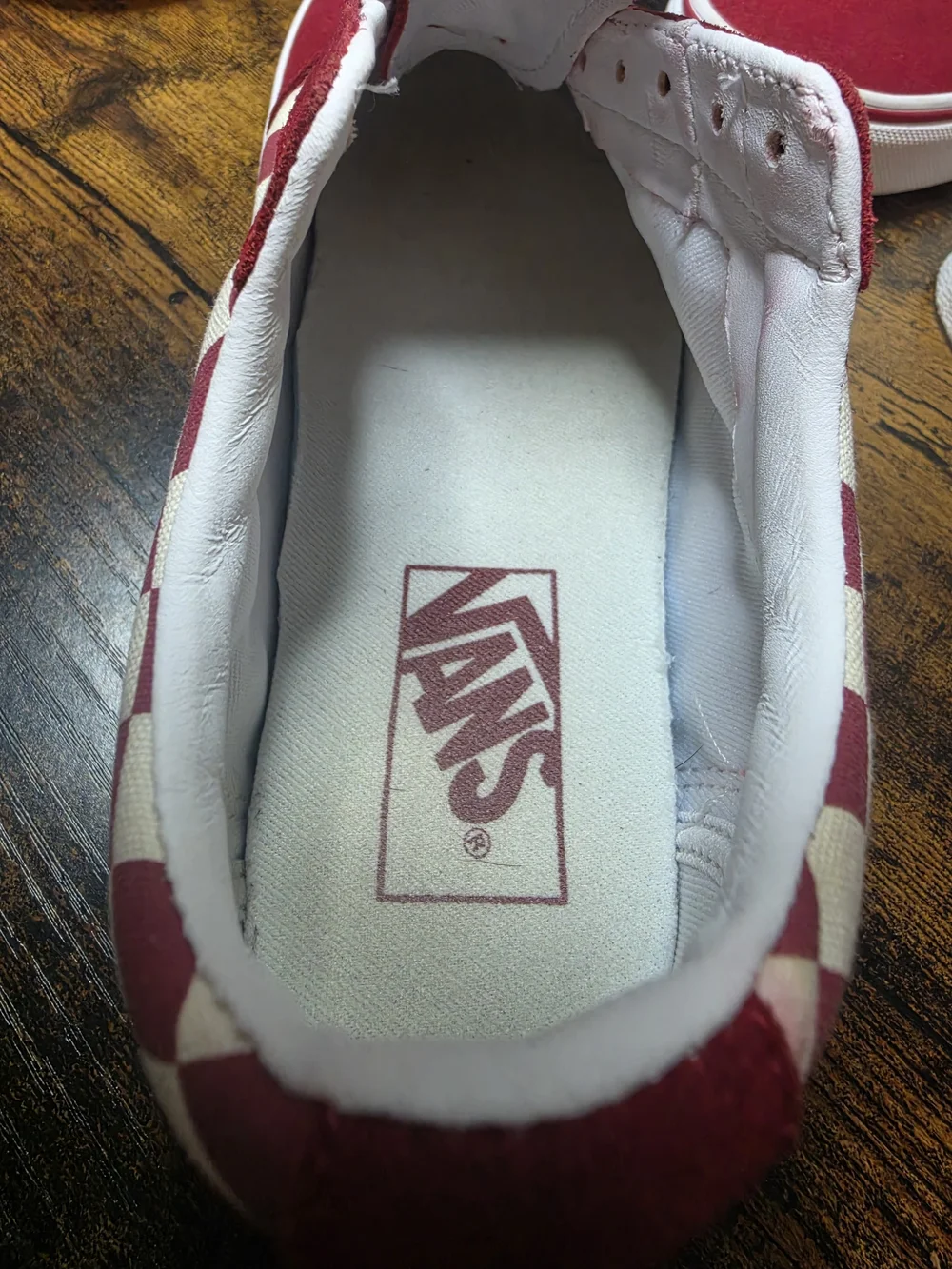 Vans Old School Red and White Checkerboard Sneakers